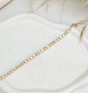 Pulseira PALAU de microzircônia premium folheada a ouro