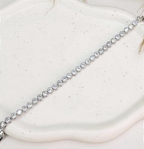 Pulseira PALAU de microzircônia premium folheada a prata
