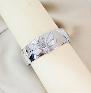 Bracelete HARRY com abelha 3D folheado a prata