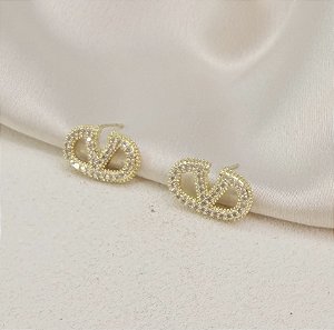 Brinco LARIE inspiração alta joalheria folheada a ouro