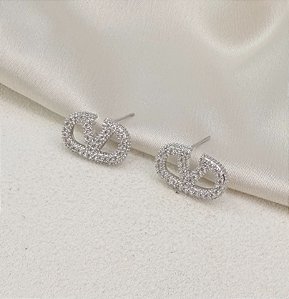 Brinco LARIE inspiração alta joalheria folheada a prata