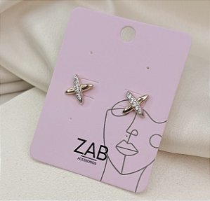 Brinco MOCHI mini X cravejado de zirconia mix de banhos