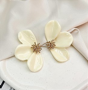 Brinco DIANA meia flor bege