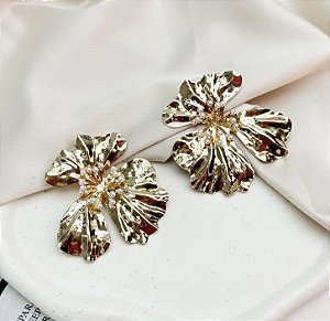 Brinco DON max flor folheada a ouro