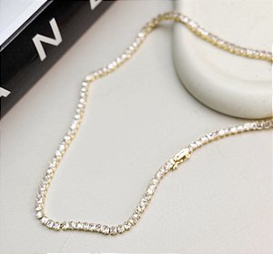 Colar ELLIS riviera micro zircônias premium folheada a ouro