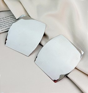 Brinco JIM max placa folheado a prata