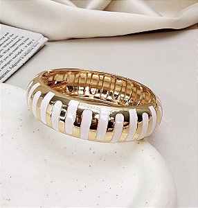 Bracelete NEO resinado cor off folheado a ouro