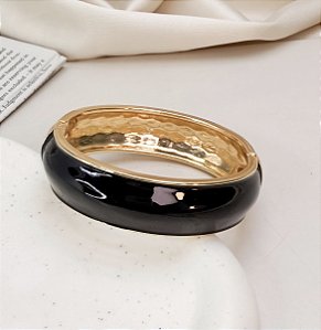 Bracelete JASON resinado cor preto basic folheado a ouro