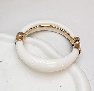 Bracelete SONIC resinado cor off basic folheado a ouro