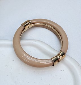 Bracelete SONIC resinado cor bege basic folheado a ouro