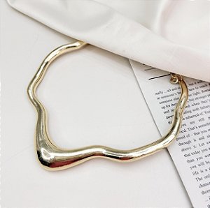 Colar OSAKA aro orgânico folheado a ouro