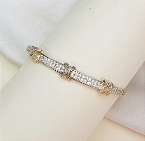 Bracelete ELODIE X com zirconia folheada a ouro