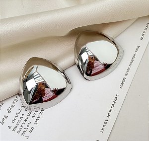 Brinco SAMIS boton geometrico folheado a prata