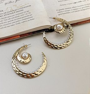 Max Argola CANOA dupla texturizada folheada a ouro