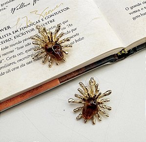 Brinco MILES coração folheada a ouro