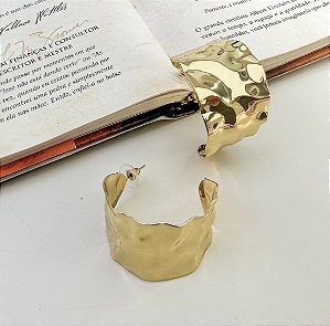 Max Argola RAONI martelada larga folheada a ouro