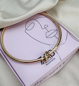 Choker aro SELENE no grande folheado a ouro