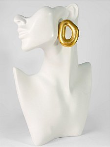 Brinco LURDES fosco orgânico folheado a ouro