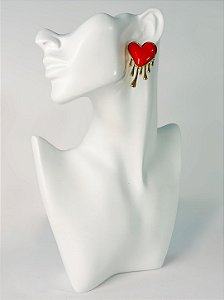 Brinco KAMALA VERMELHO folheado a ouro