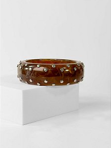 Bracelete ACRÍLICO MAX boleado no marrom translúcido
