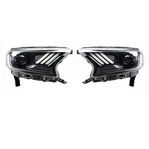 Faróis De Led Ranger Mustang 2017 A 2020 Full Led