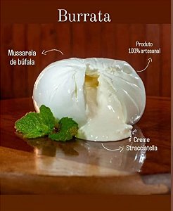 Burrata de Mozzarella de Búfala 100% Artesanal Pérola da Serra - 200g (ENVIO SOMENTE PARA SUDESTE E VIA SEDEX)