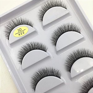 Cartela de Cílios 3D 5 Pares - X22