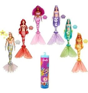 Barbie Surpresas Sereia Color Reveal Original Mattel Azul