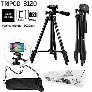 Tripé Para Câmera E Celular 1.2 Metro Tripod 3120A - BYZ-0902