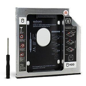 Case para Hd/Ssd Caddy Gaveta 12.7mm para HD 2.5 Exbom - HDCA-S127