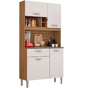 KIT COZINHA DEMOBILE MALTA 04 PTS E 01 GVT AMENDOLA / BRANCO