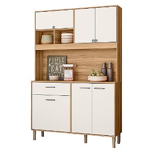 KIT COZINHA NICIOLI ERVA DOCE 1,20M C/ TAMPO 06 PT Freijo/Off White