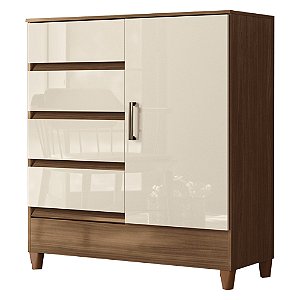 CÔMODA SANTOS ANDIRA FIT 1.4 01 PTS E 04 GVT JEQUITIBÁ/OFF