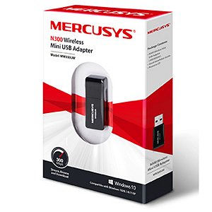 Mini Adaptador USB Wireless N 300Mbps Preto Mercusys MW300UM