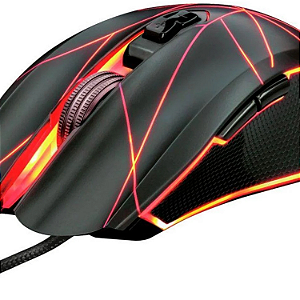 Mouse Gamer Trust GXT 160 Ture – RGB, 4000 DPI, 7 botões programáveis, design ambidestro, USB com fio