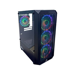 Gabinete Gamer Zohar ATX Mid Tower 4 Fans A-RGB, Vidro Temperado, Suporte WC 240 mm – Preto