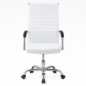 Cadeira de Escritório, Branca, Encosto Esteirinha, Base Cromada com Rodinha, Fortt UT-C039D