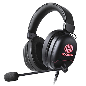 Headset Gamer Hoopson F-102-VM – LED vermelho, USB, 7.1 virtual, microfone ajustável