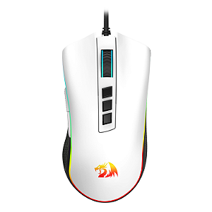 Mouse Gamer Redragon Cobra V2 Cypher RGB – 12.400 DPI, Pixart PMW3327, 8 botões, USB, Branco