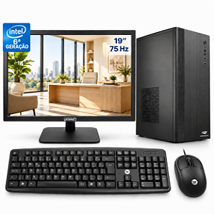 Computador Completo Intel Core i5-6500 8GB DDR4 SSD 240GB Monitor 19" 75Hz Teclado e Mouse