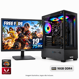 PC Gamer Ryzen 3 3200G Vega 8 16GB DDR4 SSD 240GB + Monitor 19" 75Hz