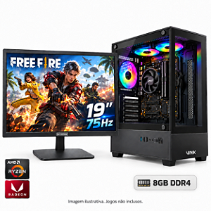 PC Gamer Ryzen 3 3200G Vega 8 8GB DDR4 SSD 240GB + Monitor 19" 75Hz