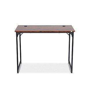 Mesa Escritório GET Office Retrô Marrom 100x50x74cm MDP 15mm Passa Cabos 72327