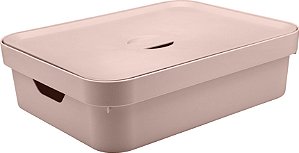 Caixa Organizadora Cube c/Tampa Rosa 16L (ref.CC550)