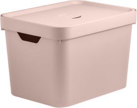 Caixa Organizadora Cube c/Tampa Rosa 18L (ref.CC450)