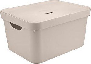 Caixa Organizadora Cube c/Tampa Bege 32L (ref.CC650)
