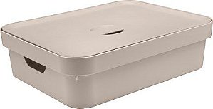 Caixa Organizadora Cube c/Tampa Bege 16L (ref.CC550)