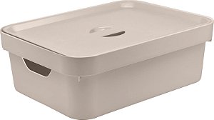 Caixa Organizadora Cube c/Tampa Bege 10,5 (ref.CC350)