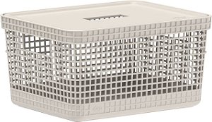 Cesto Organizador Grid c/Tampa 08L Bege (ref.CG250)