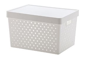 Cesto Organizador c/Tampa Quadratta Branco 39 x 29 x 24 (ref.844)